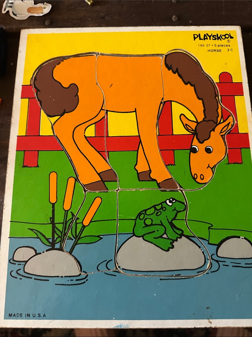 Playskool Orange Horse and Frog Puzzle Art Print